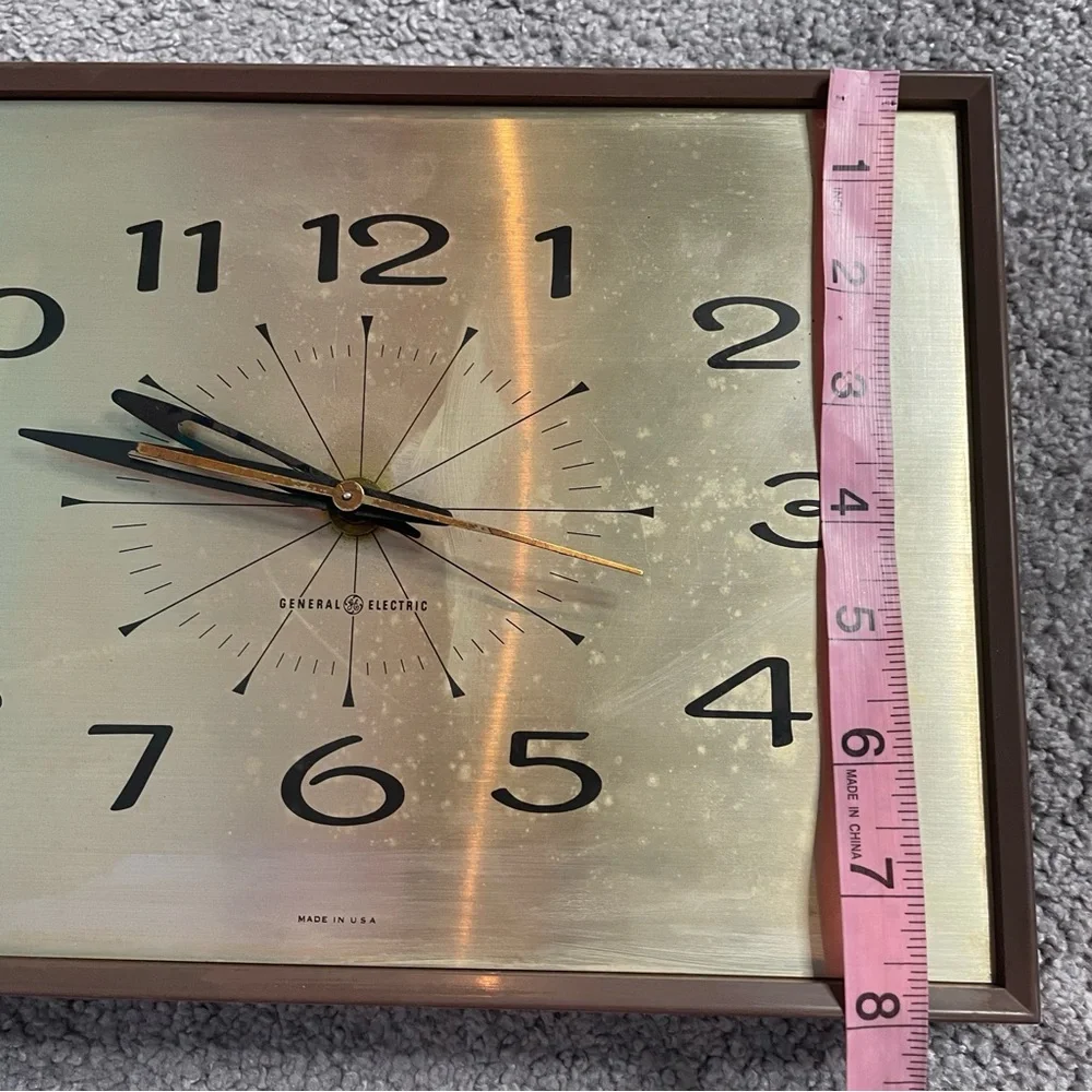 Vintage Brass Face General Electric Plug In Wall Clock Retro Vintage MCM Working